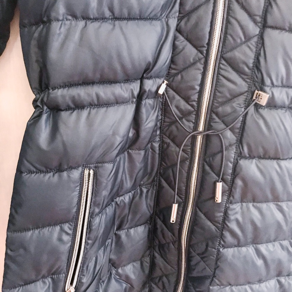 kenneth cole // navy long packable puffer - Picture 7 of 7